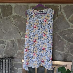 APNY Vibrant Floral Sleeveless Midi Dress